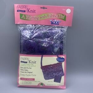 Fabric Knit by Cranston A Knitting Fabric Kit Pre-Cut Knit Purely Purple Purse